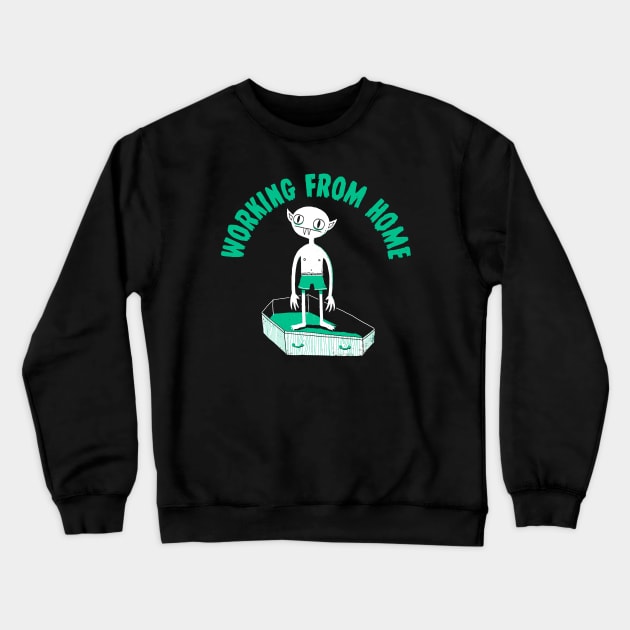 Working From Home Crewneck Sweatshirt by DinoMike